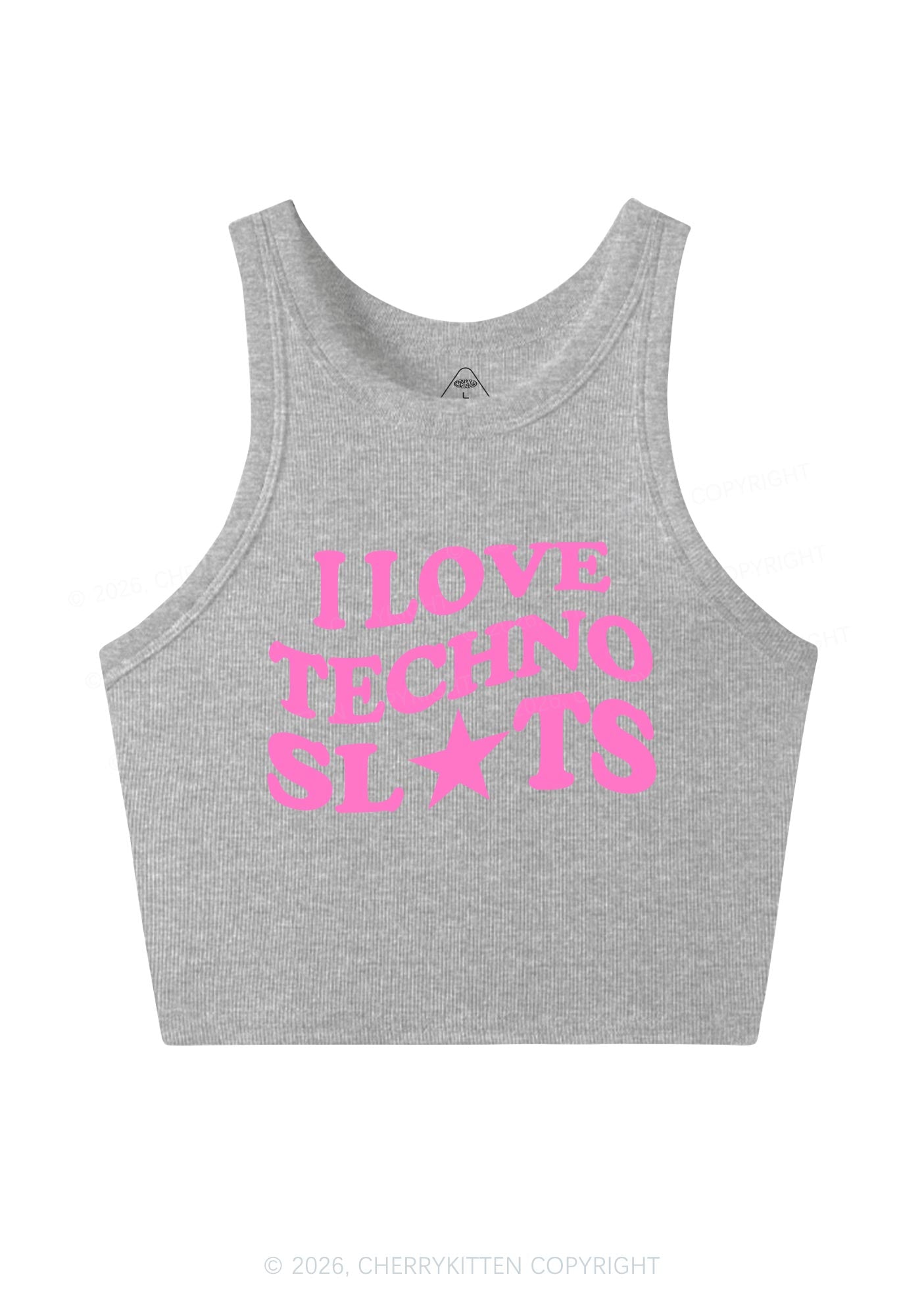 I Love Techno Slxts Y2K Crop Tank Top Cherrykitten