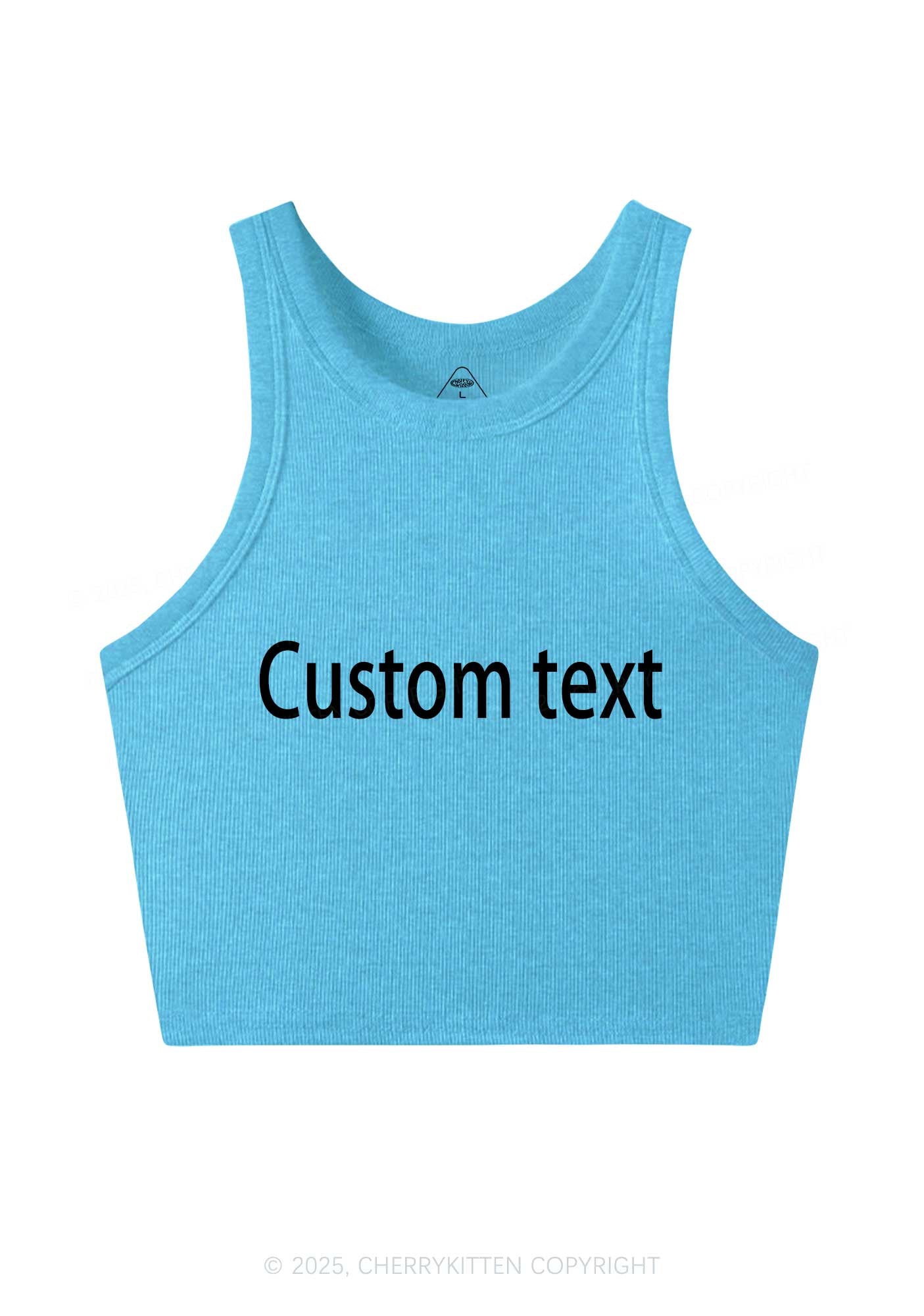 Custom Brat Text Y2K Crop Tank Top Cherrykitten