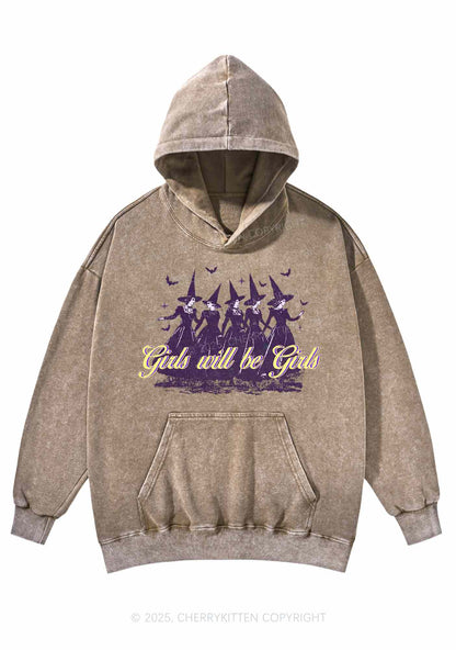 Halloween Witches Will Be Witches Y2K Washed Hoodie Cherrykitten