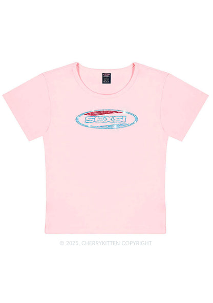 Rhinestone Sexsi Slogan Y2K Baby Tee Cherrykitten