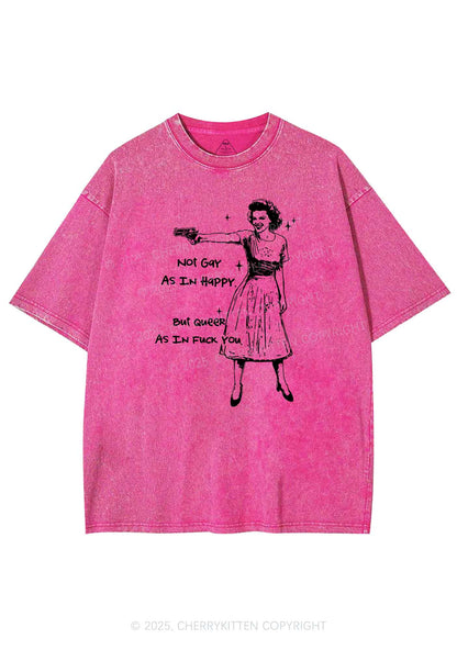 But Queer As In Pride Y2K Shirts Washed Tee Cherrykitten