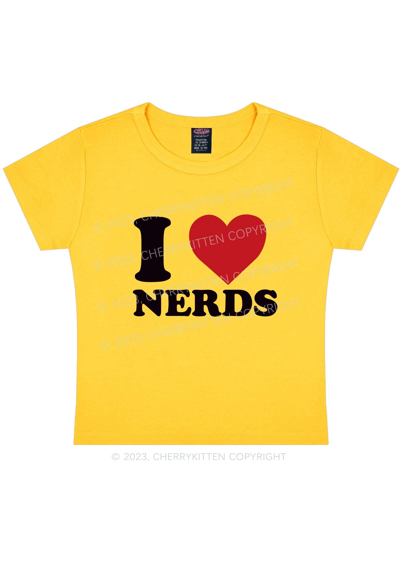 I Love Nerds Y2K Baby Tee