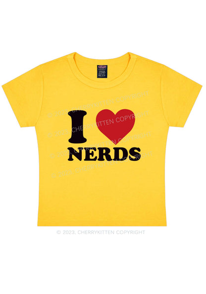 I Love Nerds Y2K Baby Tee