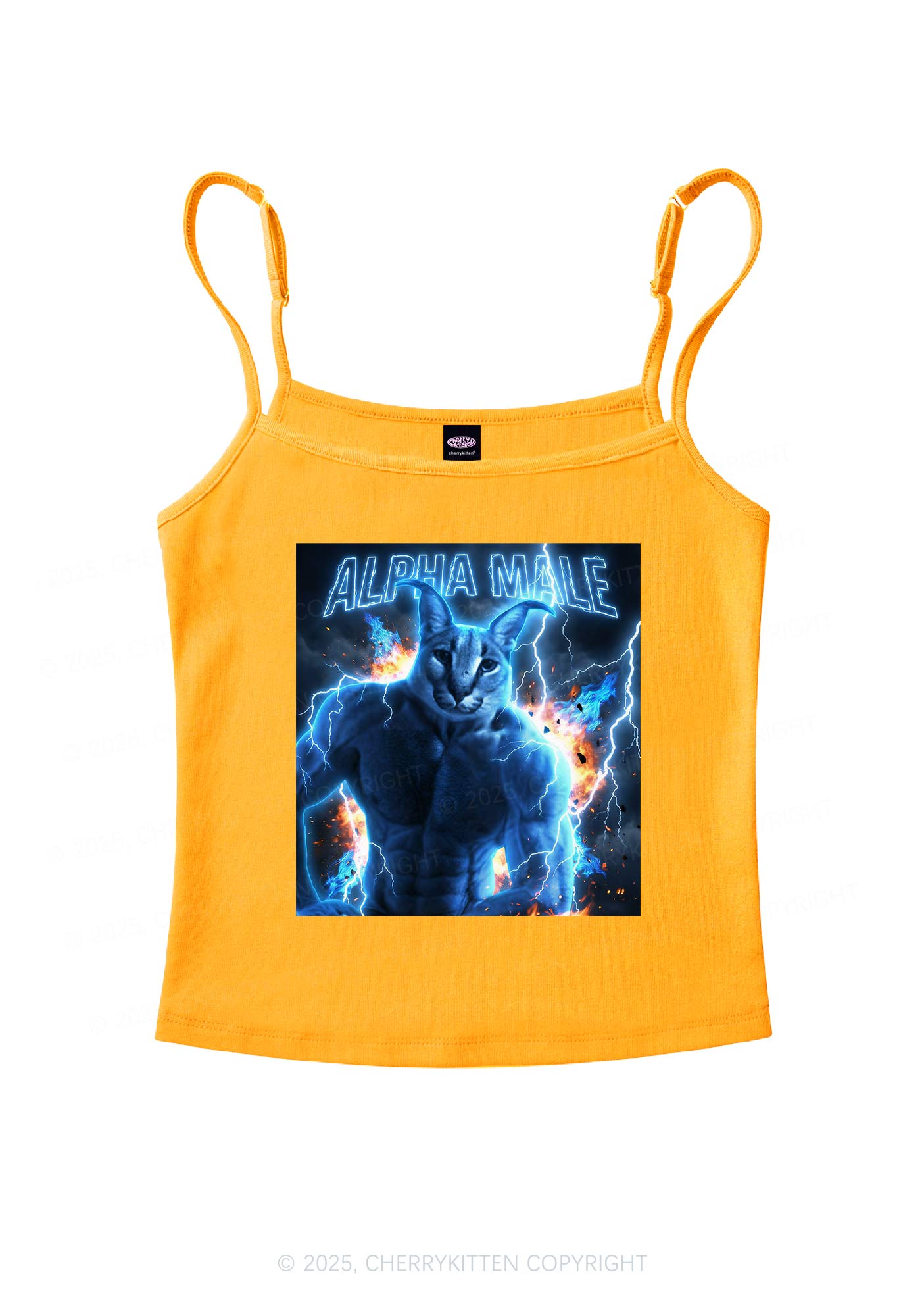 Alpha Male Floppa Y2K Spaghetti Strap Cami Cherrykitten