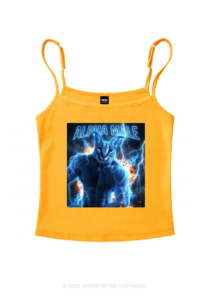 Alpha Male Floppa Y2K Spaghetti Strap Cami Cherrykitten