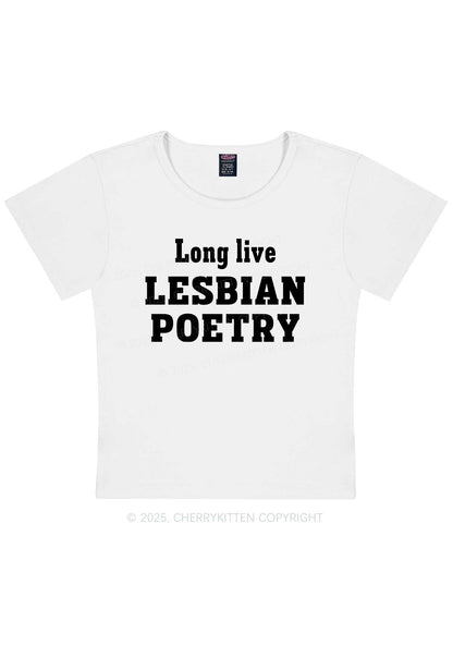 Lesbian Poetry Pride Y2K Baby Tee Cherrykitten