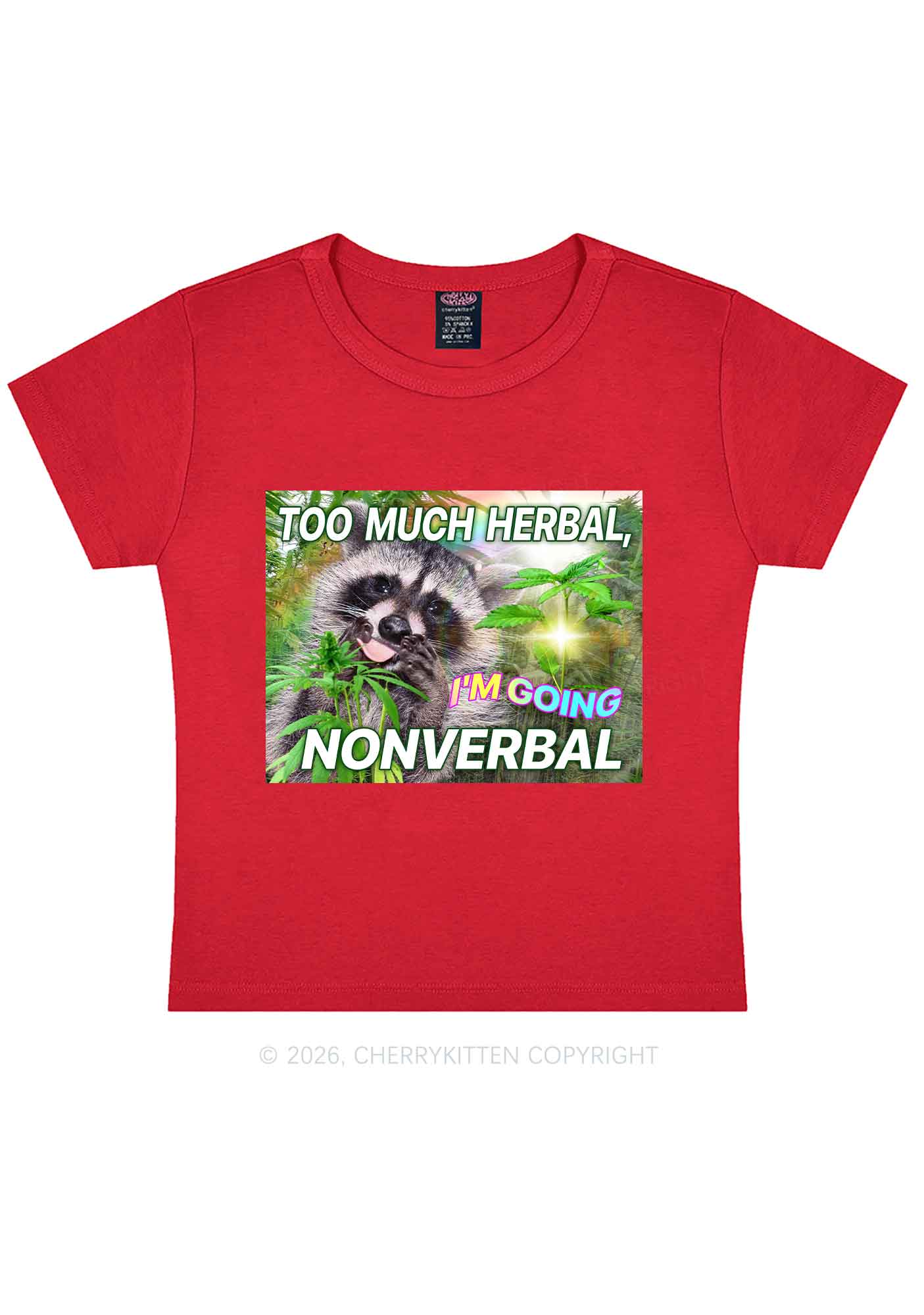 Im Going Nonverbal Y2K Baby Tee Cherrykitten