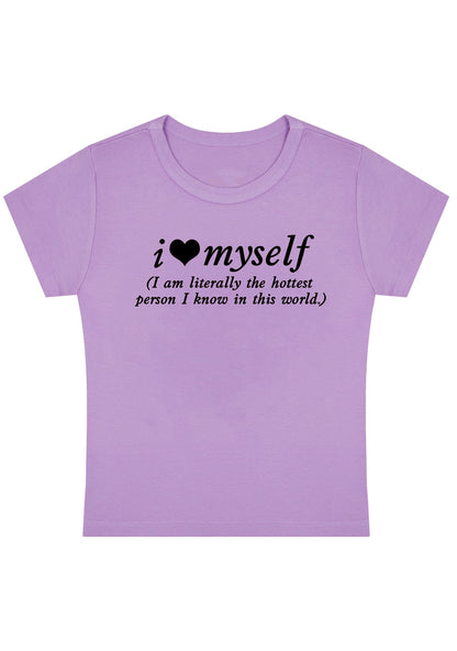 I Love Myself The Hottest Person Y2K Baby Tee