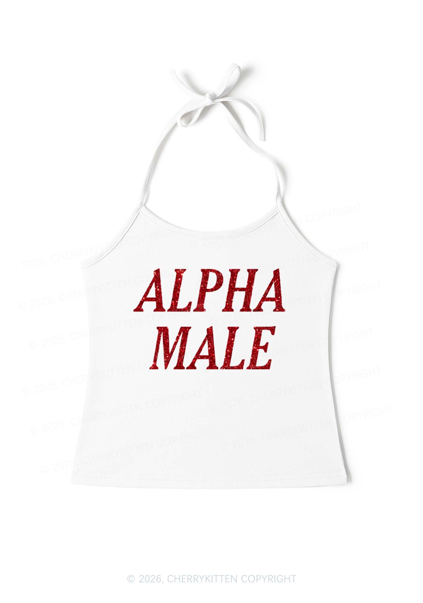 Glitter Alpha Male Y2K Halter Neck Cami Cherrykitten