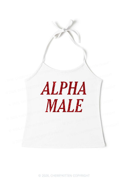 Glitter Alpha Male Y2K Halter Neck Cami Cherrykitten