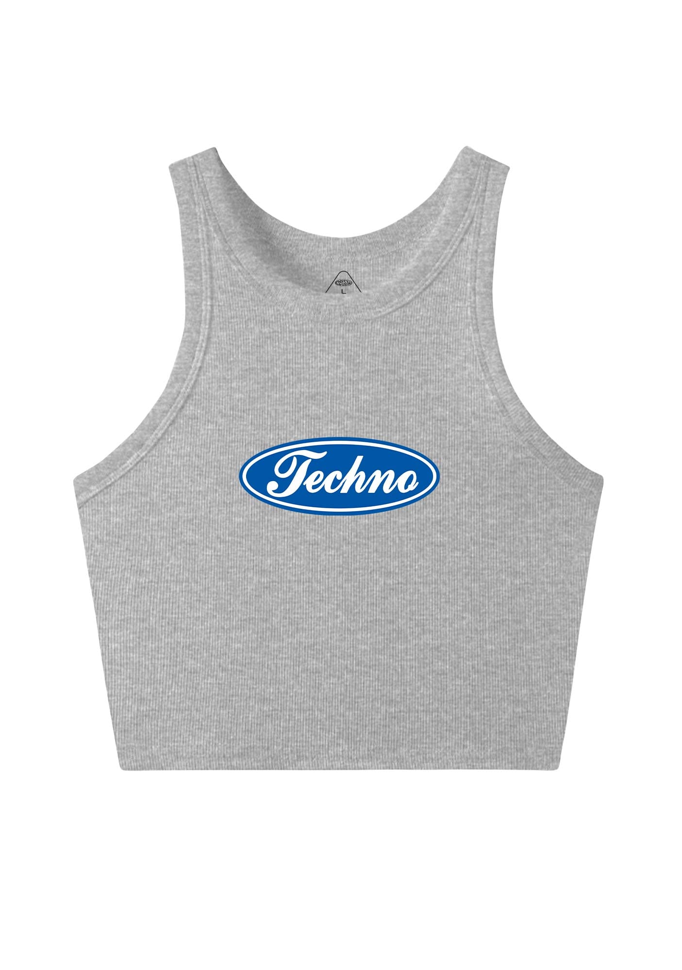 Oval Techno Y2K Crop Tank Top Cherrykitten