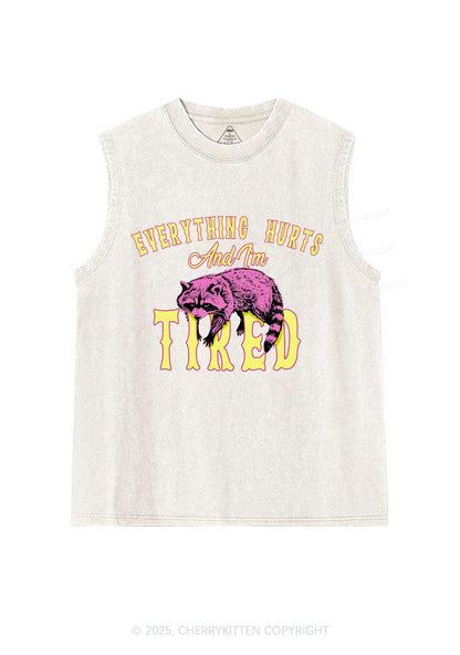 I Am Tried Y2K Washed Muscle Tank Cherrykitten