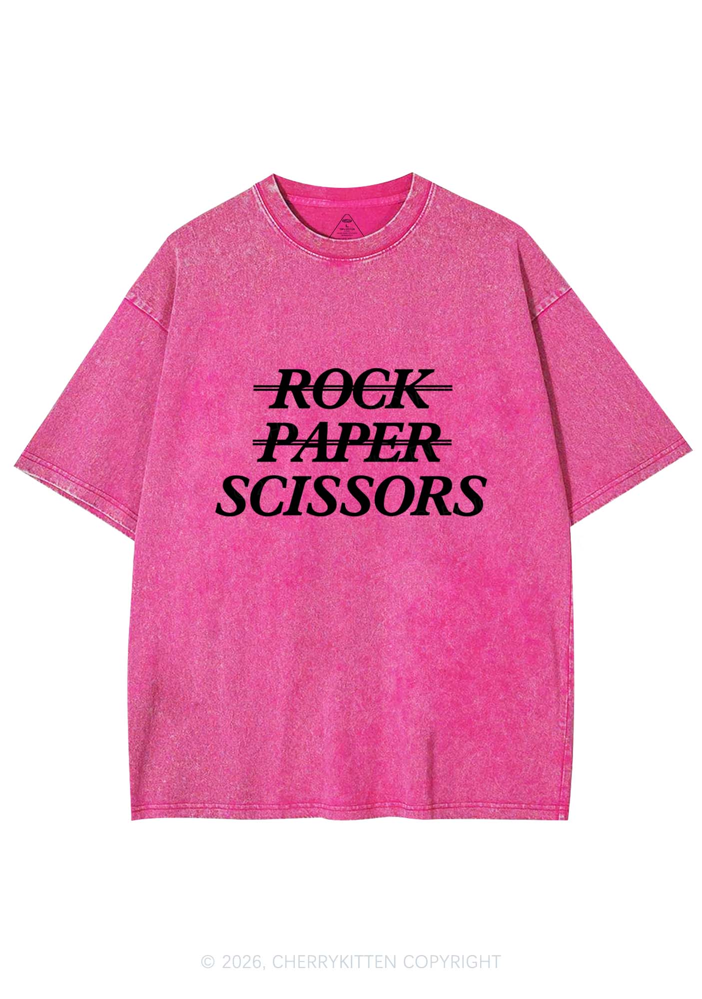 Rock Paper Scissors Pride Y2K Shirts Washed Tee Cherrykitten