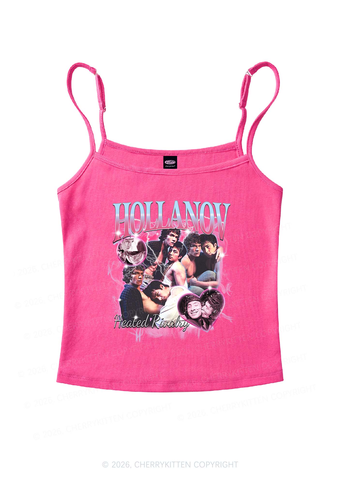 Retro Pink Blue HR Y2K Spaghetti Strap Cami Cherrykitten
