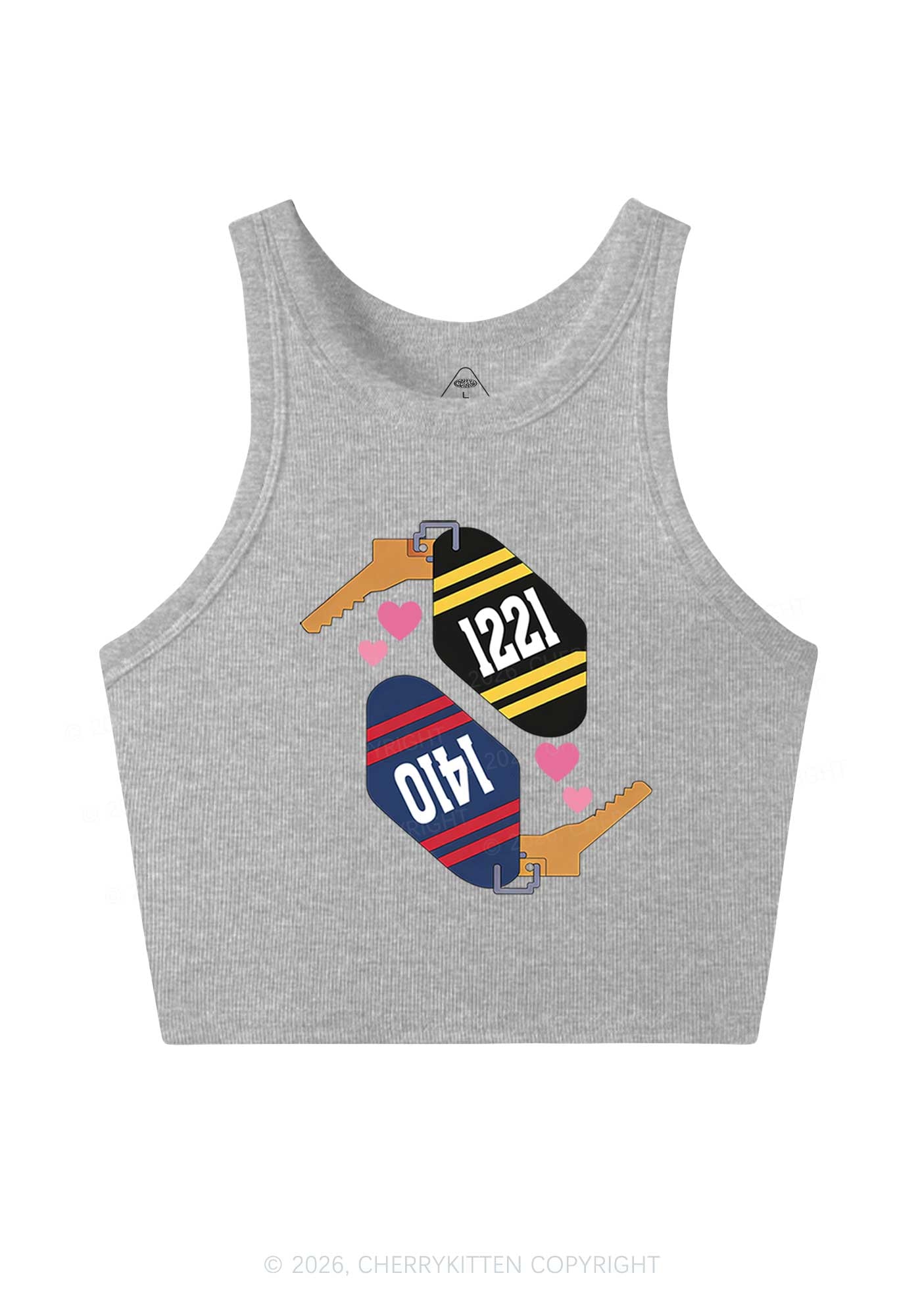 Retro Key Tag HR Y2K Crop Tank Top Cherrykitten