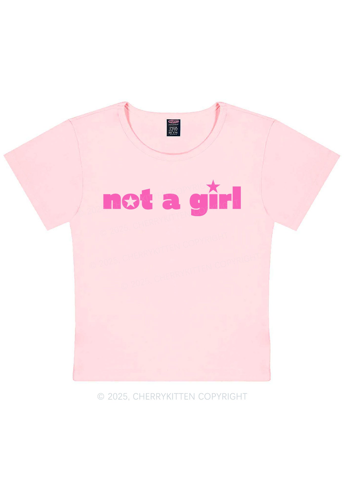Not A Girl Y2K Baby Tee Cherrykitten