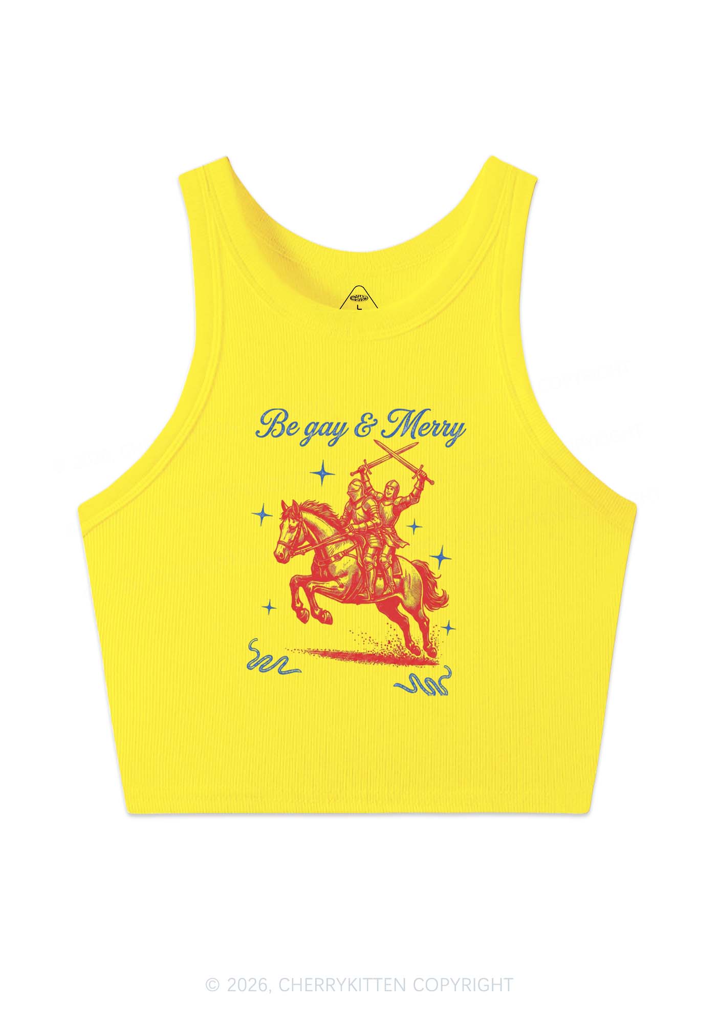 Be Gay Merry Pride Y2K Crop Tank Top Cherrykitten