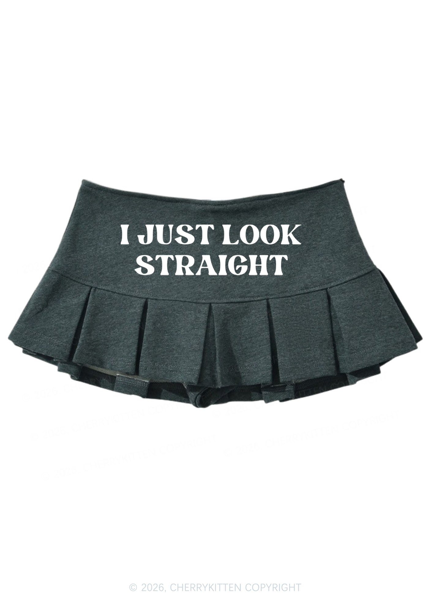 I Just Look Straight Pride Y2K Mini Pleated Skirts Cherrykitten