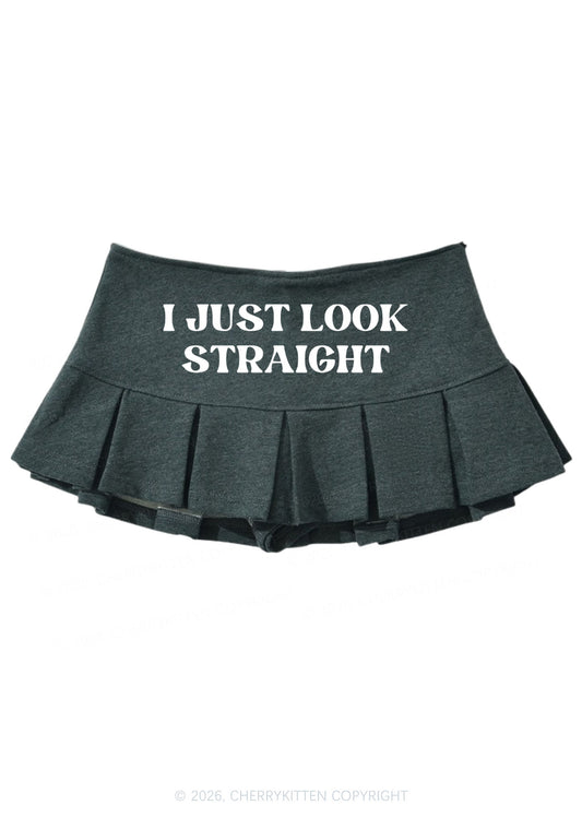 I Just Look Straight Pride Y2K Mini Pleated Skirts Cherrykitten