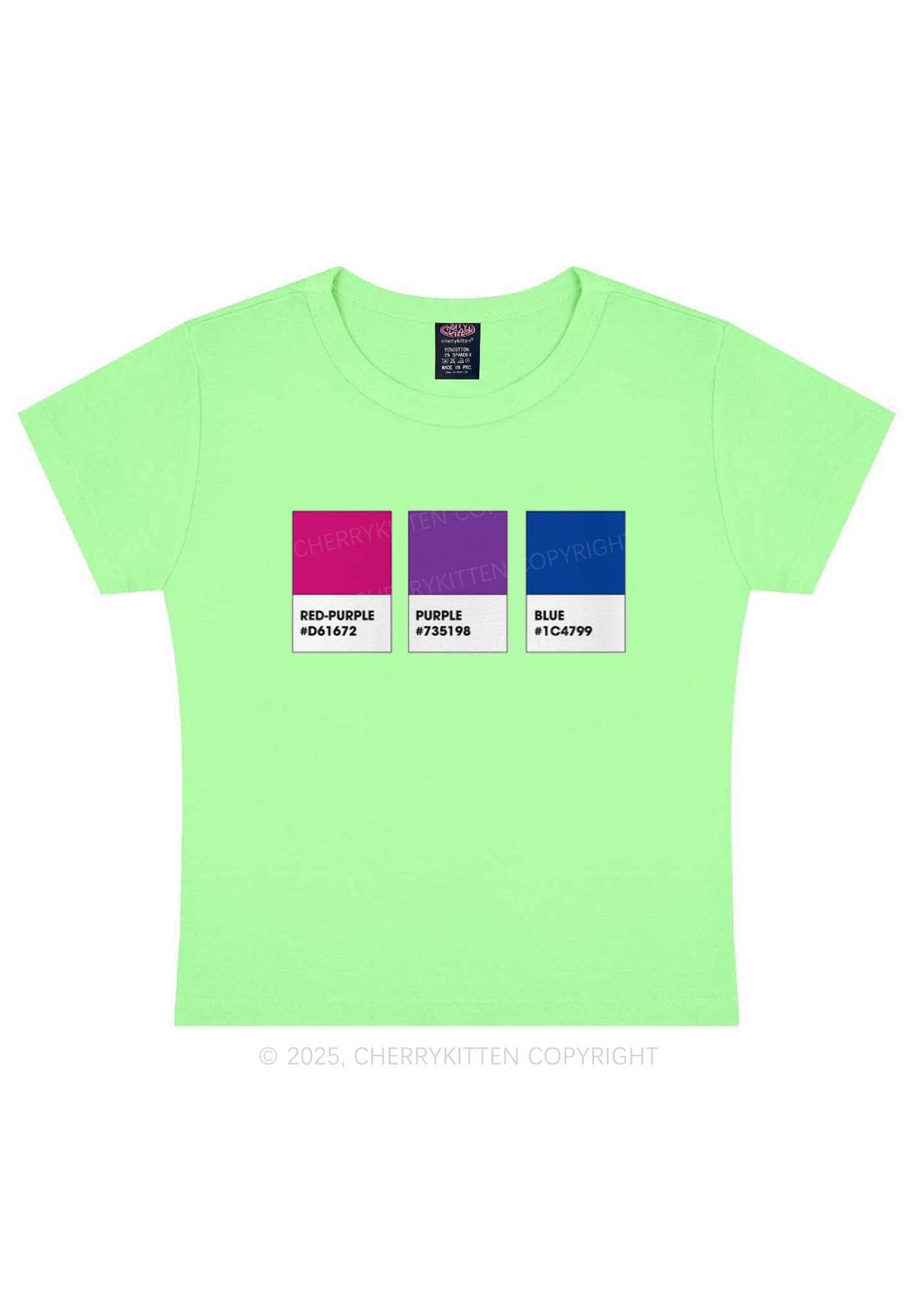 Bisexual Flag Colors Pride Y2K Baby Tee Cherrykitten