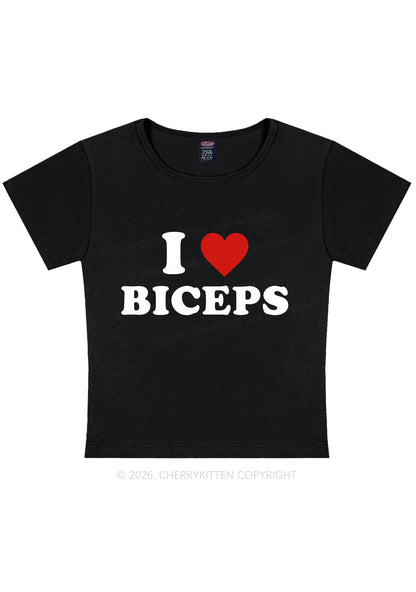 I Love Biceps Valentine's Day Y2K Baby Tee Cherrykitten