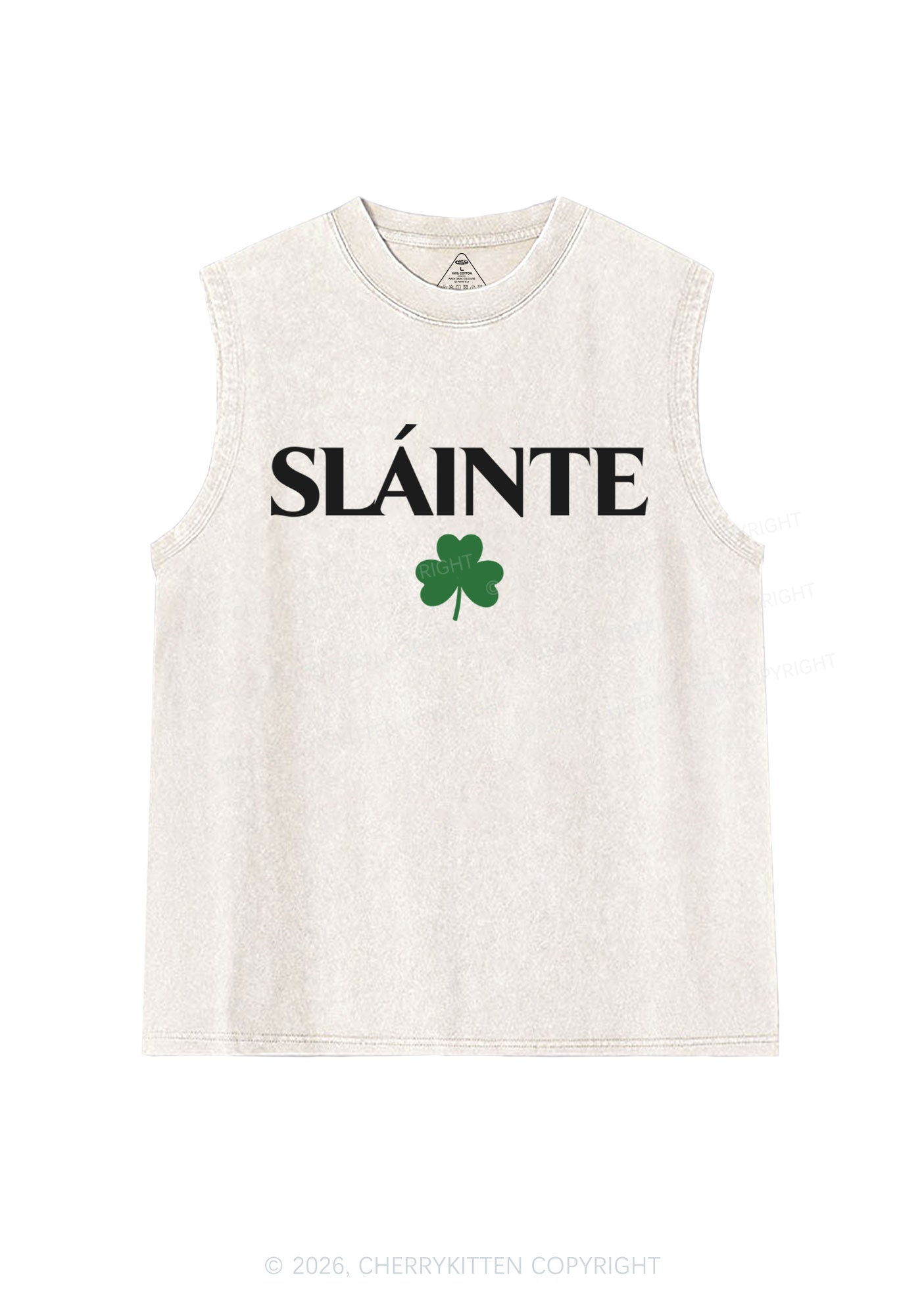 Slainte St Patricks Y2K Washed Tank Cherrykitten