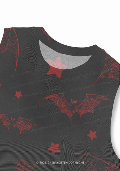 Bat And Star Y2K Mesh Muscle Tank Cherrykitten