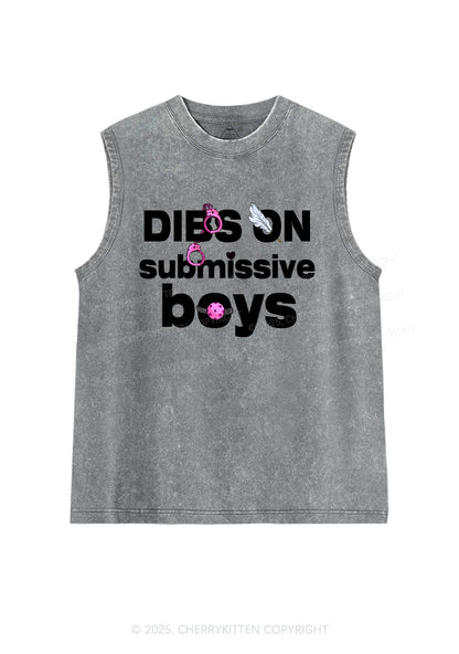 Dibs On S Boys Y2K Washed Muscle Tank Cherrykitten