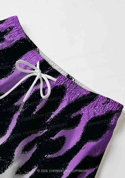 Asexual Flame Pride Y2K Print Men Beach Shorts Cherrykitten