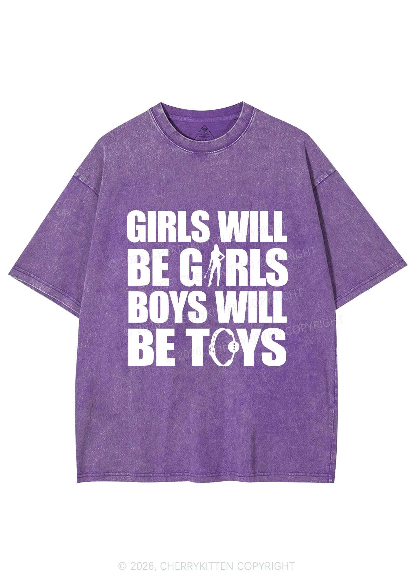 Girls Toys Y2K Shirts Washed Tee Cherrykitten