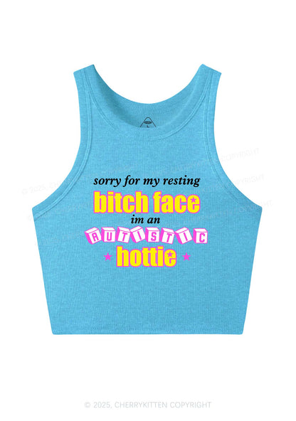 Autistic Hottie Y2K Crop Tank Top Cherrykitten