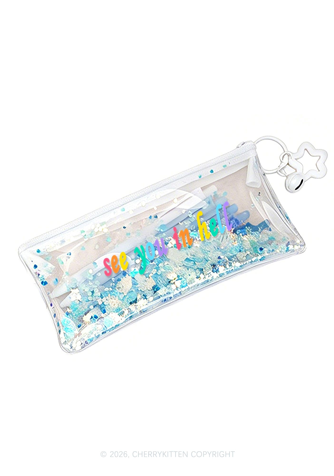 See You In Hell Pride Y2K Quicksand Transparent Pencil Pouch Cherrykitten