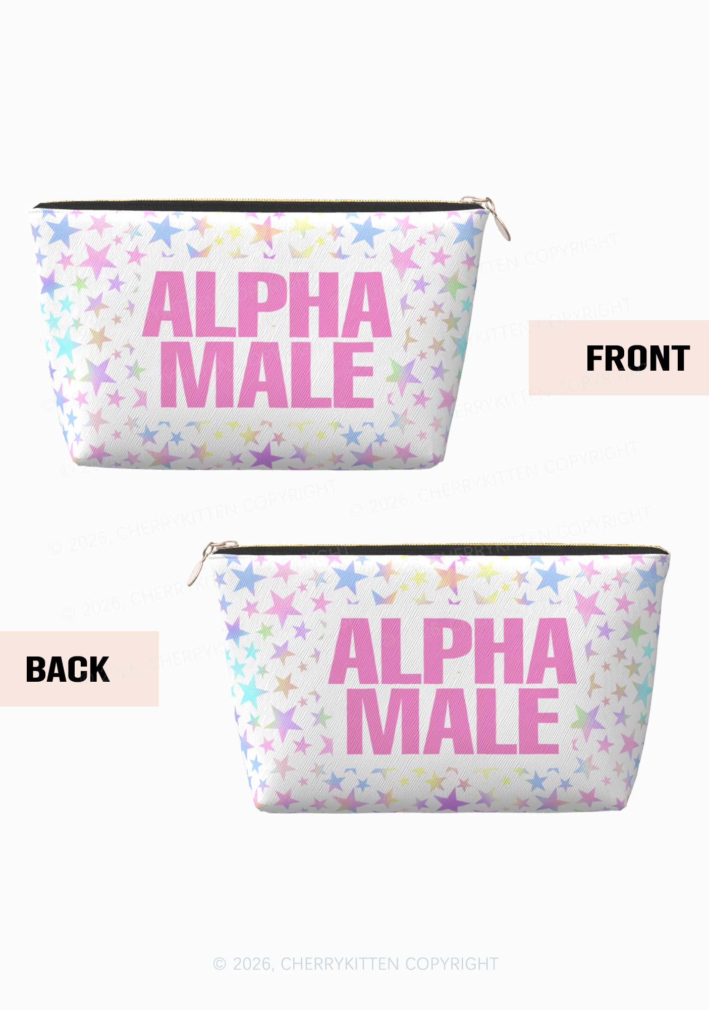 Pastel Star Alpha Male Y2K Makeup Bag Cherrykitten
