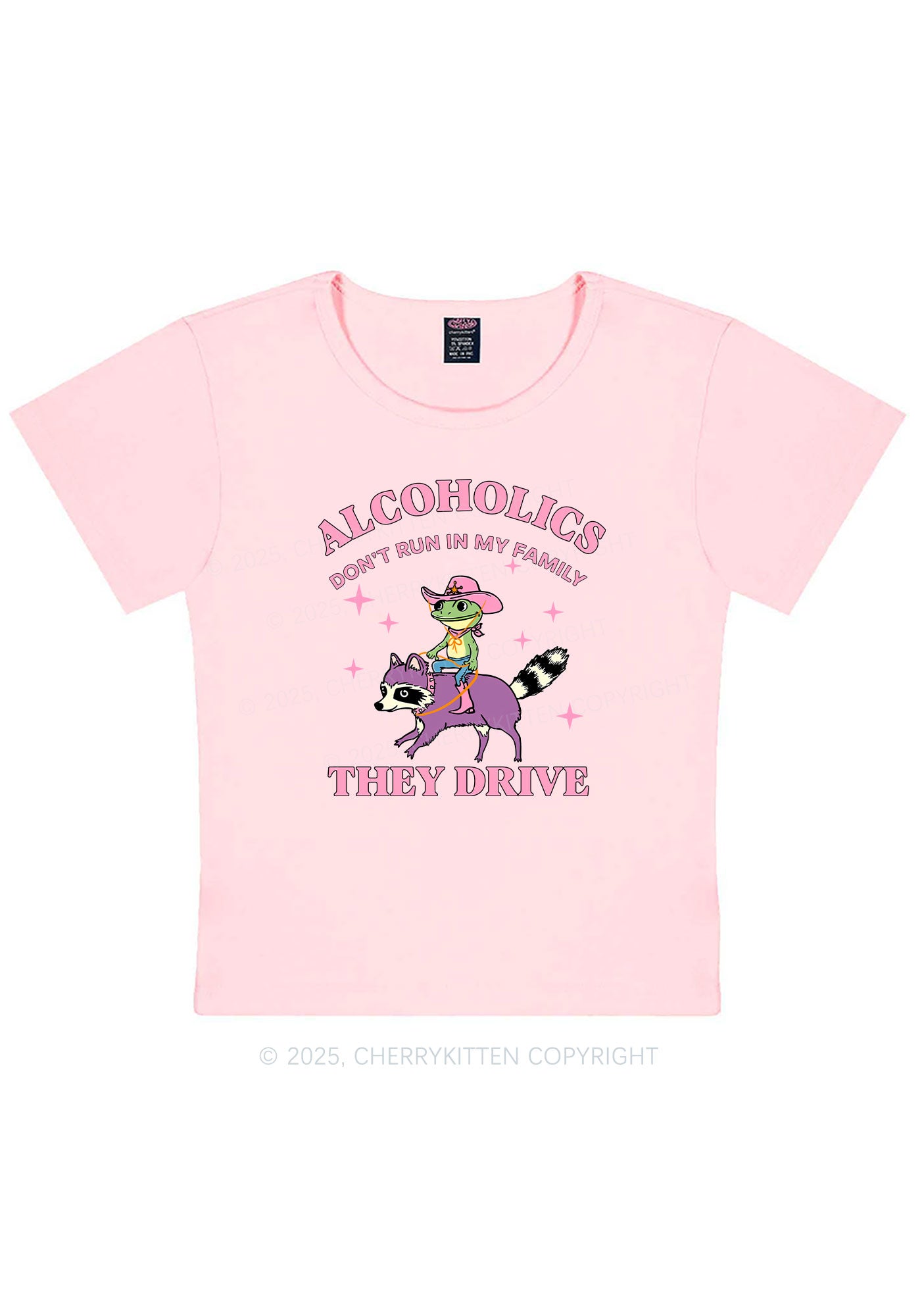 Alcoholics Drive Y2K Baby Tee Cherrykitten