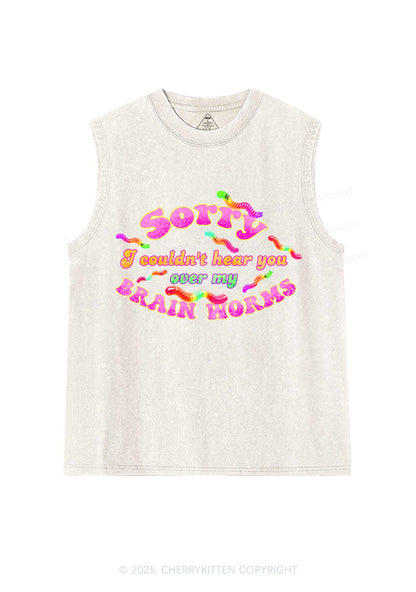 Brain Worms Y2K Washed Muscle Tank Cherrykitten
