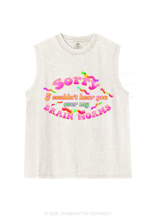 Brain Worms Y2K Washed Muscle Tank Cherrykitten