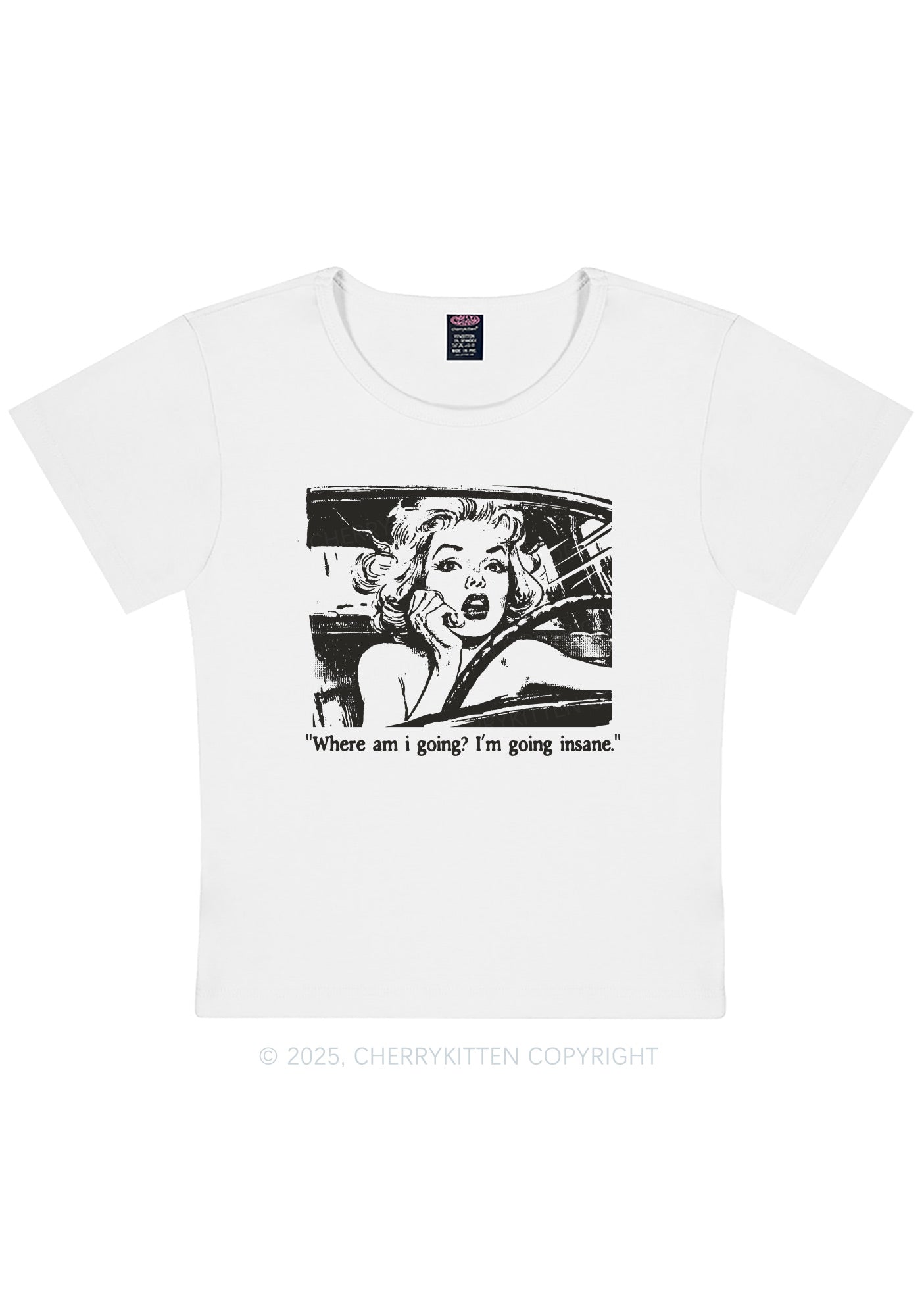 Woman Going Insane Y2K Baby Tee Cherrykitten
