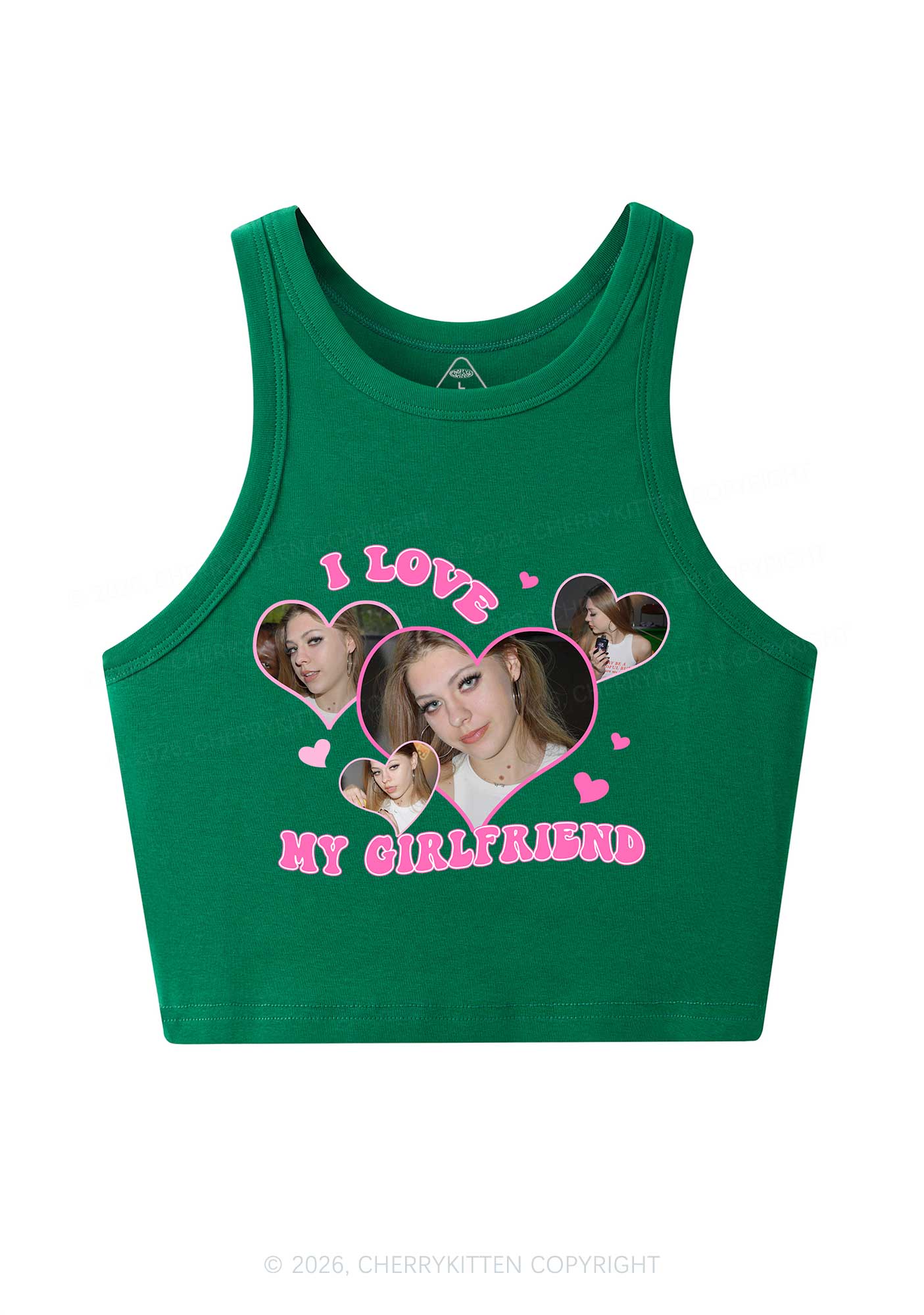 Custom I Love My BF GF Valentine's Day Y2K Crop Tank Top Cherrykitten