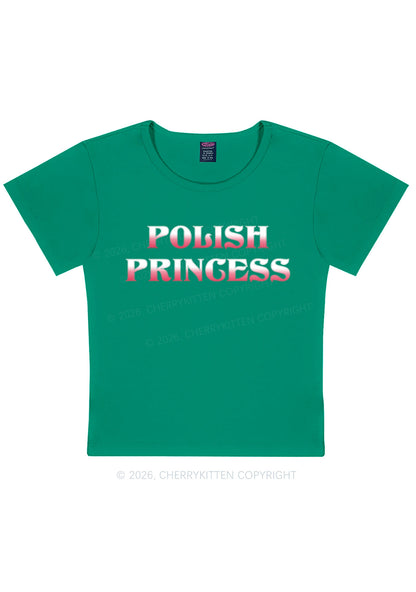 Polish Princess St Patricks Y2K Baby Tee Cherrykitten