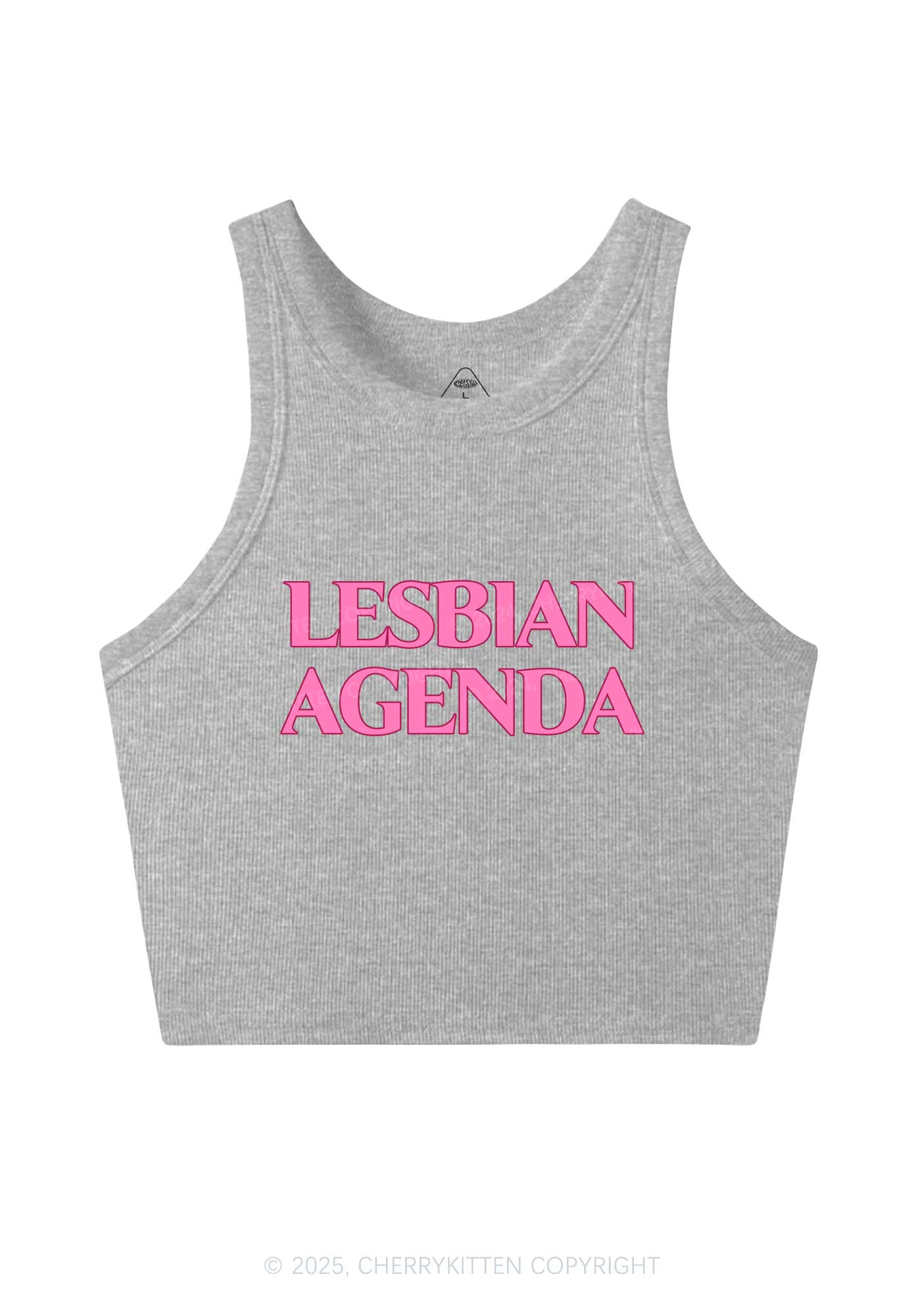 Lesbian Agenda Y2K Crop Tank Top Cherrykitten