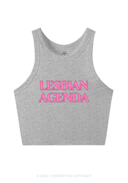 Lesbian Agenda Y2K Crop Tank Top Cherrykitten