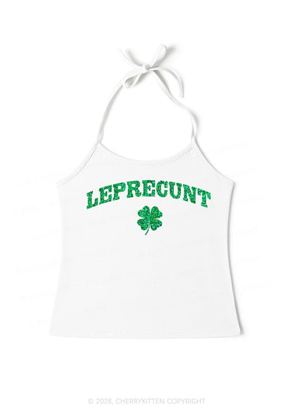 Glitter Leprecunt St Patricks Y2K Halter Neck Cami Cherrykitten
