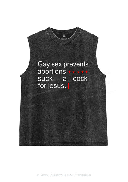 Suck A Cola For Jesus Pride Y2K Washed Muscle Tank Cherrykitten