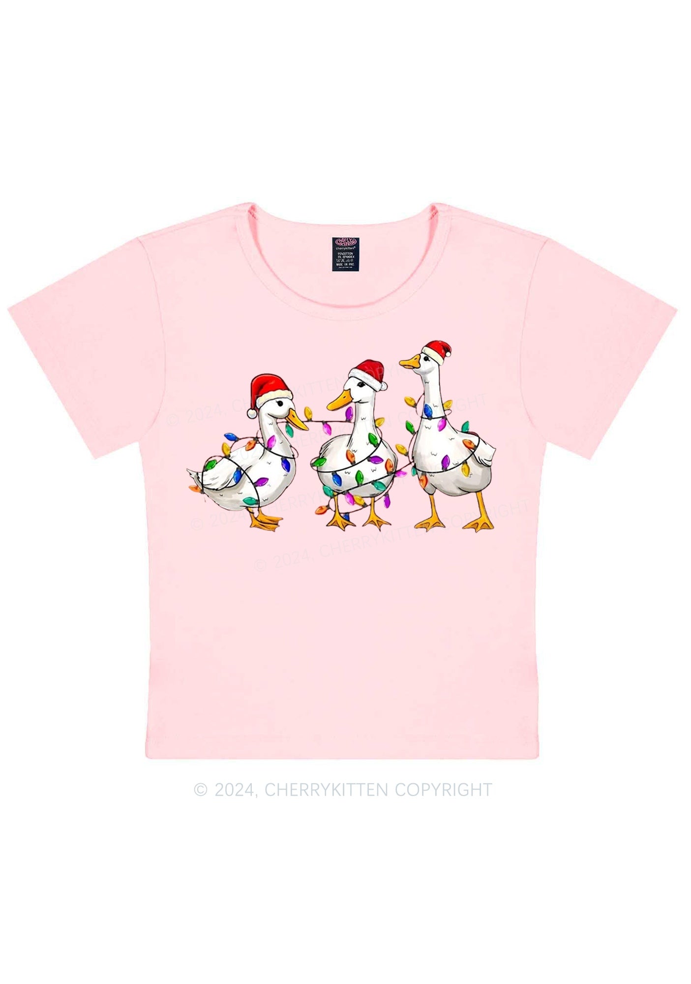 Christmas Santa Duck Y2K Baby Tee Cherrykitten