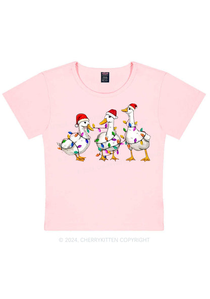 Christmas Santa Duck Y2K Baby Tee Cherrykitten