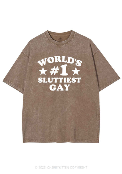 Worlds First Slxttiest Gay Pride Y2K Shirts Washed Tee Cherrykitten