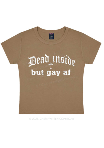 Dead Inside But Gay AF Pride Y2K Baby Tee Cherrykitten