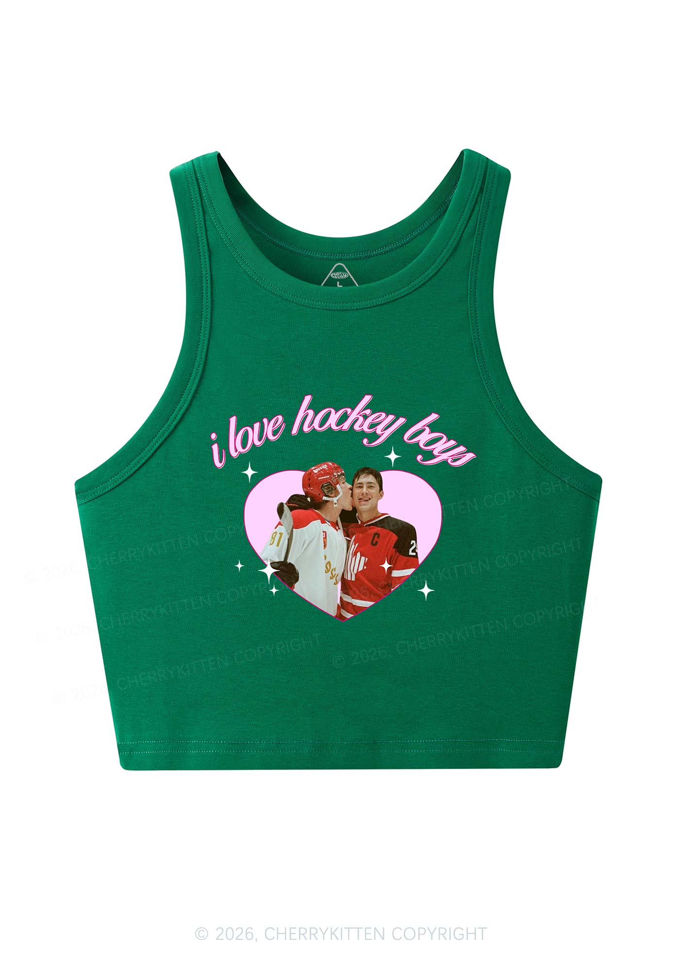 I Love Hockey Boys HR Y2K Crop Tank Top Cherrykitten