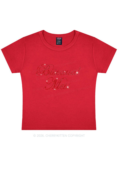 Rhinestone Bisexual Mess Pride Y2K Baby Tee Cherrykitten