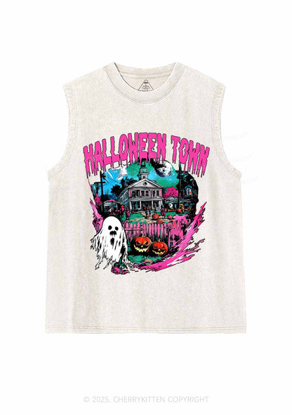 Halloween Ghost Town Y2K Washed Muscle Tank Cherrykitten
